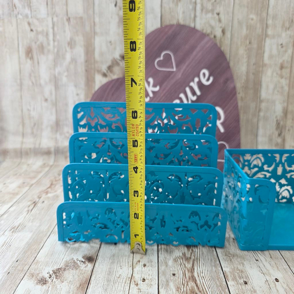 Desk Organizers Blue Metal File Holder - Picture 5 of 8
